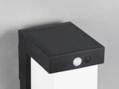 2er SET Pollerleuchten mit Solar und Strom, Hybrid mit Bewegungsmelder H: 50cm
