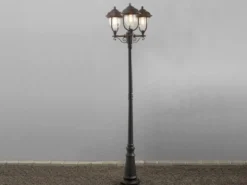2er-Set schwarze Gartenlaterne PARMA aus Aluminium, E27, IP43, H.: 218 cm