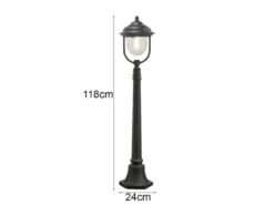 2er-Set schwarze Wegeleuchten PARMA aus Aluminium, E27, IP43, H.: 118 cm