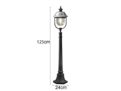 2er-Set schwarze Wegeleuchten PARMA, Edelstahl Lampendach, E27, IP43