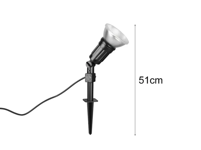 2er Set Schwenkbare Gartenstrahler mit Erdspieß & 2 Meter Anschlusskabel, H:51cm