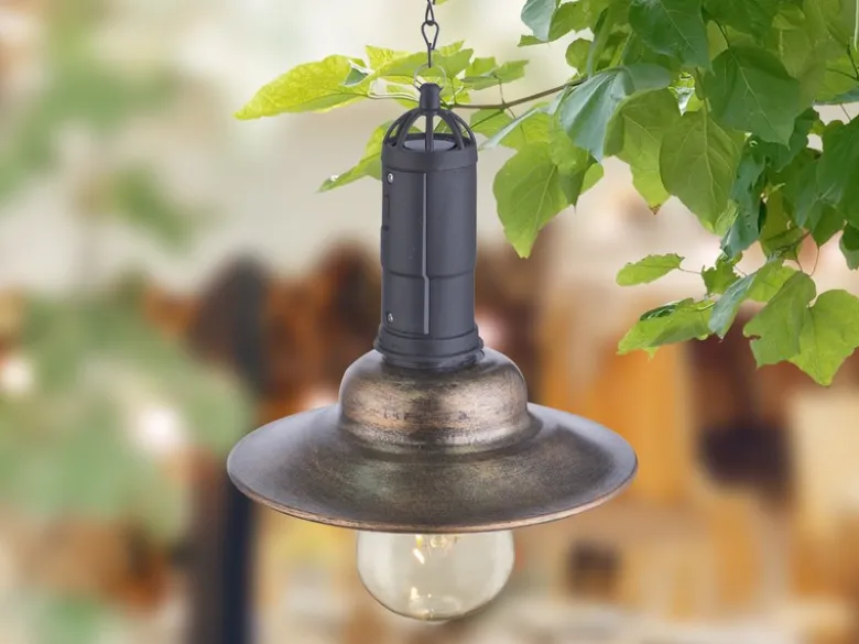 2er SET -Solarbetriebene LED Hängeleuchten Industrie Look & Shabby Chic Anstrich