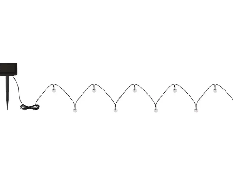 2er Set Solarbetriebene LED Outdoor Lichterkette mit 20 Glühbirnen, 2,8 Meter