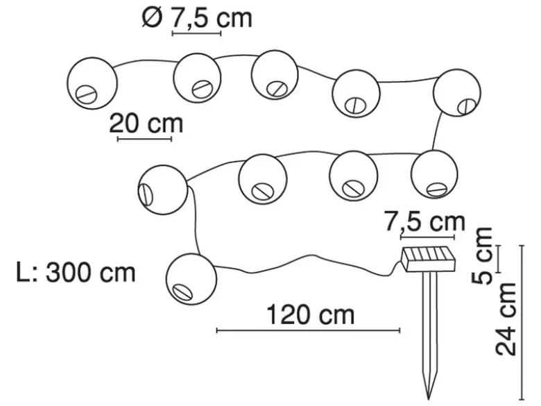 2er Set Solarbetriebene LED Outdoor Lichterkette mit 10 bunten Lampions, 3 Meter