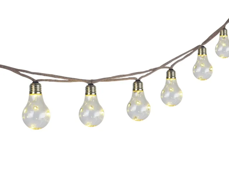 2er Set Solarbetriebene LED Outdoor Lichterkette mit 10 Glühbirnen, 5,7 Meter