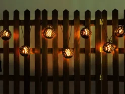 2er Set Solarbetriebene LED Outdoor Lichterketten mit 8 Kugeln, Länge 4,1 Meter