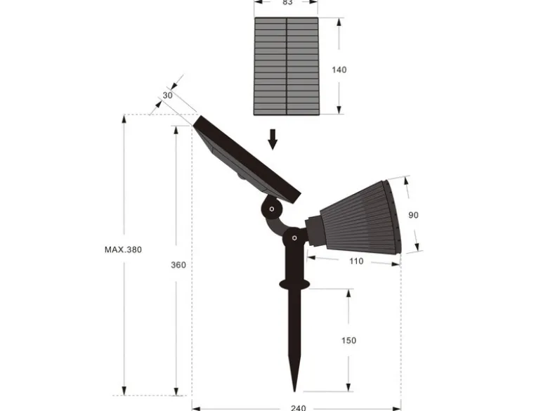 2er Set Solar Deko Gartenstrahler schwenkbbar mit RGB Farbwechsel