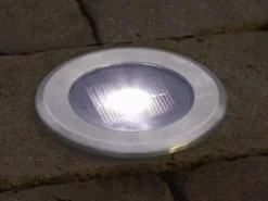 6er-Set Solar LED-Bodenspot, Edelstahl, Ø 11cm, je Spot bis 100kg belastbar