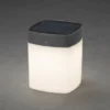 2er Set Solar LED Leuchte mit 3-Stufen Dimmer ASSISI, Höhe 14,5cm, IP44, Grau