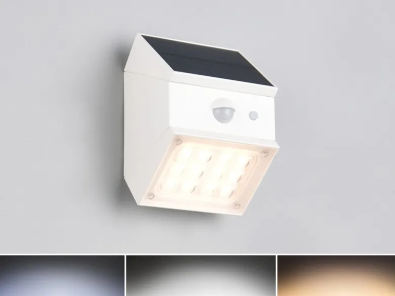 2er Set Solar Wandleuchte außen mit Bewegungsmelder, Licht drehbar, IP65, B: 9cm
