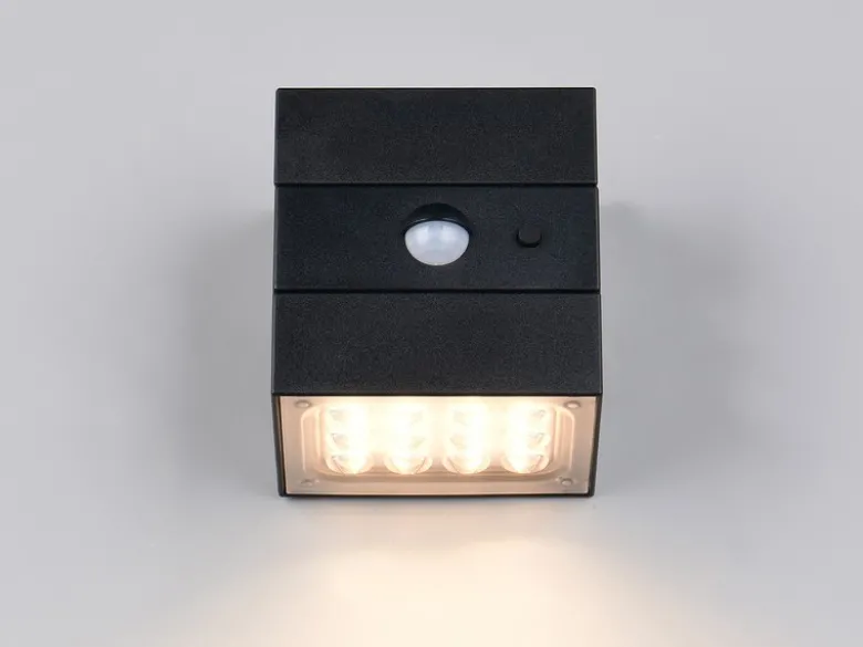 2er Set Solar Wandleuchte außen mit Bewegungsmelder, Licht drehbar, IP65, B: 9cm