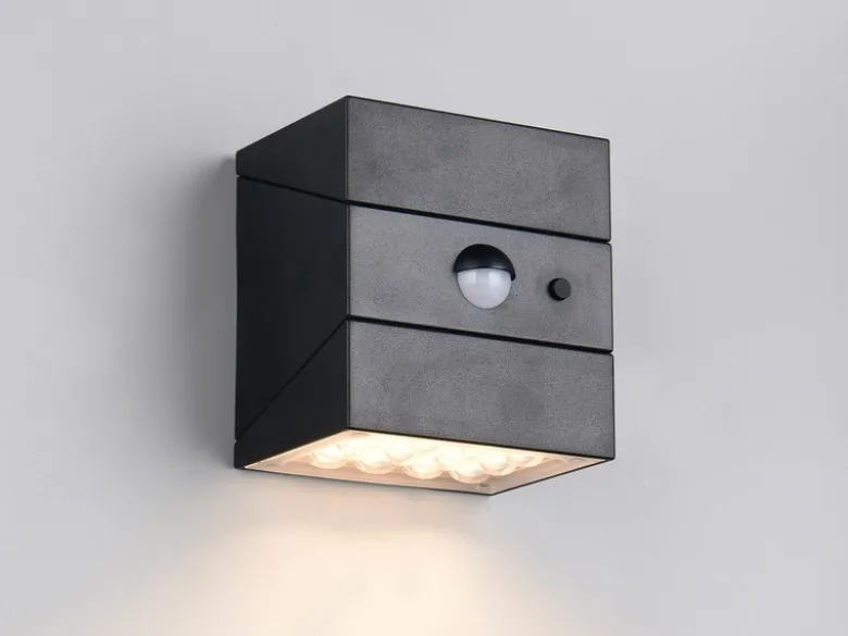 2er Set Solar Wandleuchte außen mit Bewegungsmelder, Licht drehbar, IP65, B: 9cm