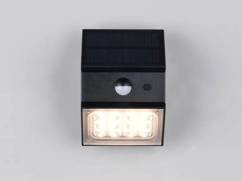 2er Set Solar Wandleuchte außen mit Bewegungsmelder, Licht drehbar, IP65, B: 9cm