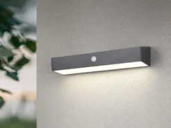2er SET Solar Wandleuchten auch per USB aufladbar mit Bewegungsmelder, B: 30cm