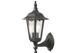 2-er Set stehende Wandleuchten FIRENZE, E27, Aluminium schwarz, Höhe 36 cm