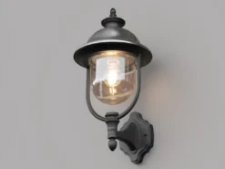 2er-Set stehende Wandleuchten PARMA, Edelstahl Lampendach, E27, IP43