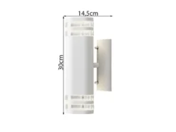 2er-Set Up-Down Wandleuchte MODENA Aluminium weiß, GU10, Höhe 28,5 cm, IP44