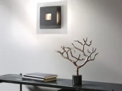 2er SET verstellbare LED Wandlampen Schwarz eckig, Höhe 18cm