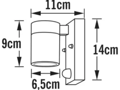 2er-SetWandleuchte MODENA, Bewegungsmelder, galv. Stahl, GU10, Höhe 9 cm, IP44