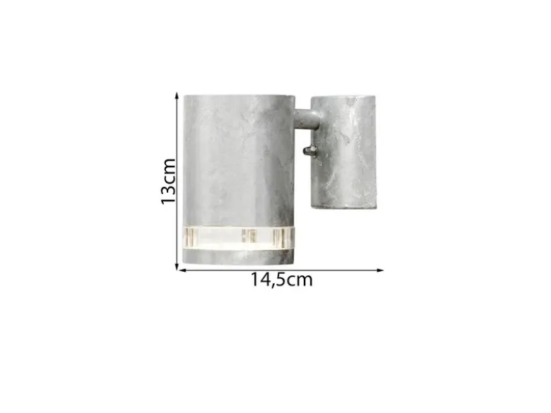 2er-Set Wandleuchte MODENA galvanisierter Stahl, GU10, Höhe 13cm, IP44