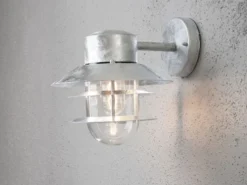 2er-Set Wandleuchten MODENA galvanisierter Stahl, E27-Sockel, Höhe 24 cm, IP44