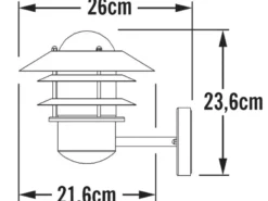 2er-Set Wandleuchten MODENA galvanisierter Stahl, E27, Höhe 24 cm, IP44