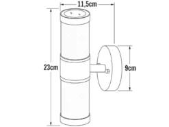 2er-Set Wandleuchten MODENA Up-/Down-Light, GU9, Höhe 23 cm, IP44, opales Glas