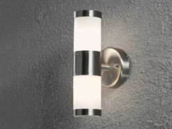 2er-Set Wandleuchten MODENA Up-/Down-Light, GU9, Höhe 23 cm, IP44, opales Glas