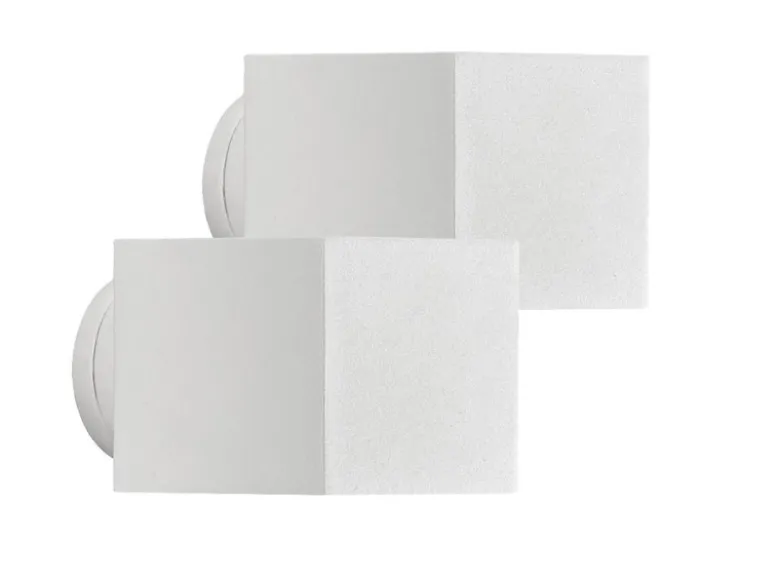 2er-Set Wandleuchten SQUARE weiß, Up-/Down-Light, GU9, Höhe 9 cm, IP44
