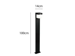 2er SET Wegeleuchten mit Solar und Strom, Hybrid mit Bewegungsmelder H: 100cm