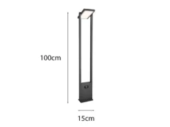 2er SET Wegeleuchten mit Solar und Strom, Hybrid mit Bewegungsmelder, Höhe 101cm