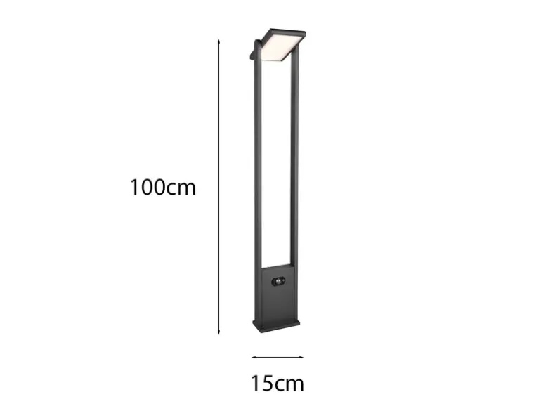 2er SET Wegeleuchten mit Solar und Strom, Hybrid mit Bewegungsmelder, Höhe 101cm