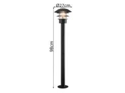 2er Set Wegeleuchten MODENA schwarz, 98cm hoch, Beleuchtung Garten / Terrasse