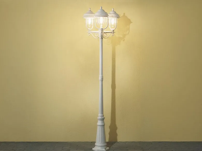2er-Set weiße Gartenlaterne PARMA aus Aluminium, E27, IP43, H.: 218 cm
