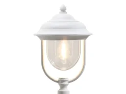 2er-Set weiße Wegeleuchten PARMA aus Aluminium, E27, IP43, H.: 118 cm