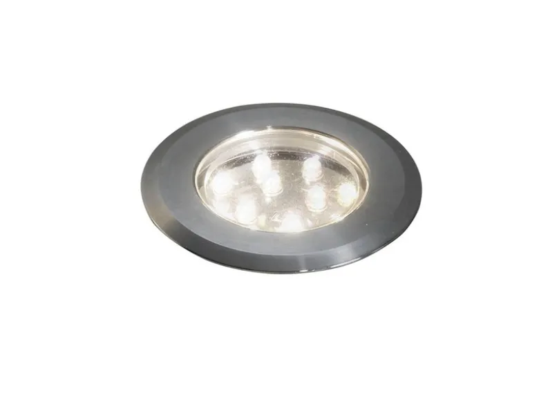 Erweiterungs 3er SET Mini LED Bodeneinbauspots Edelstahl/Glas Ø7cm IP44