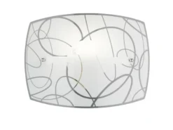 Exklusive LED Wandleuchte DIMMBAR Glasschirm in weiß mit dezentem Dekor, B: 30cm