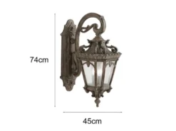 Extra große antike LED Außenwandleuchte hängend Bronzefarbig, Höhe 74cm