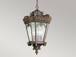 Extra große antike LED Hängelaterne Aluminium Bronzefarbig, Ø 43cm