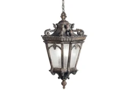 Extra große antike LED Hängelaterne Aluminium Bronzefarbig, Ø 43cm