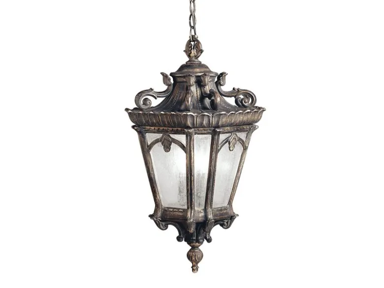 Extra große antike LED Hängelaterne Aluminium Bronzefarbig, Ø 43cm