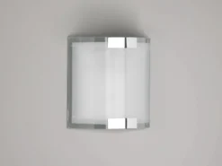 Flache Innen Wandleuchte DIVO mit Glas Lampenschirm Weiß, Höhe 20cm