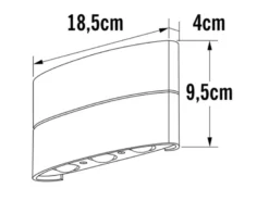 Flache LED Außenwandleuchte CHIERI ALU Anthrazit Up and Down Light 18,5x9,5cm