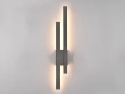 Flache LED Außenwandleuchte 2er SET in Anthrazit - indirekte Wandbeleuchtung