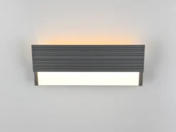 Flache LED Außenwandleuchte MARIZA aus Aluminium in Anthrazit, Breite 40cm