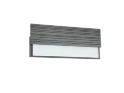 Flache LED Außenwandleuchte MARIZA aus Aluminium in Anthrazit, Breite 40cm