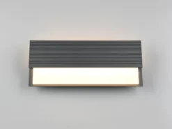 Flache LED Außenwandleuchte MARIZA aus Aluminium in Anthrazit, Breite 40cm