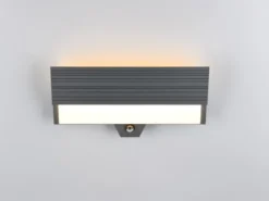 Flache LED Außenwandleuchte MARIZA mit Bewegungsmelder in Anthrazit, Breite 40cm