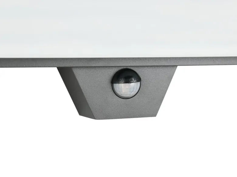 Flache LED Außenwandleuchte MARIZA mit Bewegungsmelder in Anthrazit, Breite 40cm