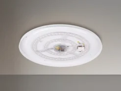 Flache LED Deckenleuchte dimmbar über Schalter Weiß Cappuccino, Ø 50cm